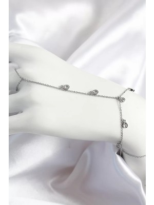 LTG Nova Pirinç Zirkon Taşlı Sallantılı Damla Model Gümüş Renk Kadın Şahmeran - TJ-SN704