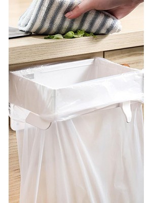 PremiumPort Pratik Banyo ve Mutfak Çöp Poşeti Tutucu Aparat, Yapışkanlı ve Tezgah Üstü