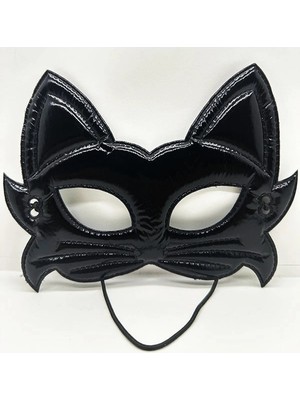 Zayka Mey Ithalat® Siyah Renk Kumaş Malzemeden Imal Eva Kedi Maskesi 19X15 cm