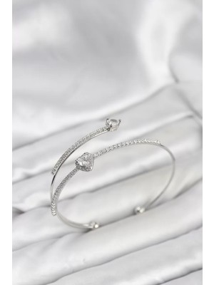 LTG Nova Model Pirinç Gümüş Renk Kadın Bileklik - TJ-BB8256