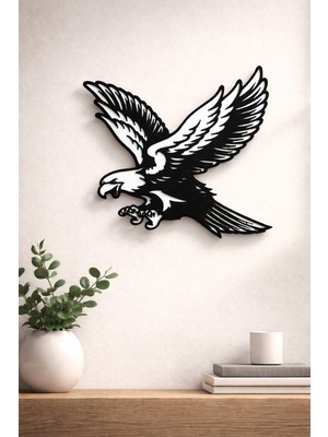 Leerybee Kartal Duvar Dekoru 20X20 cm – 3D Baskı Modern Duvar Süsü – Ofis, Gaming Oda ve Salon Dekorasyonu
