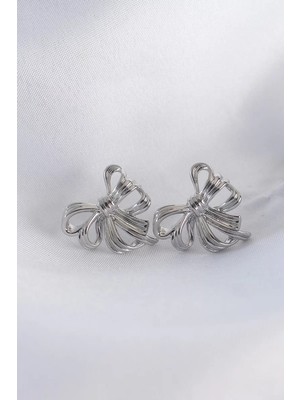 LTG Nova Pirinç Gümüş Renk Fiyonk Küpe - TJ-BKP8945