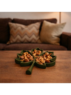 Modela Akçaağaç Yaprağı Dekoratif Kase | Doğal Tasarım Sunum & Organizer (Pla+ 3D Baskı)