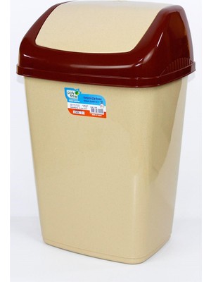 PremiumPort Sallanır Kapaklı Çöp Kutusu 50 Litre Krem 68X41X33 Ofis, Banyo, Mutfak, Bahçe