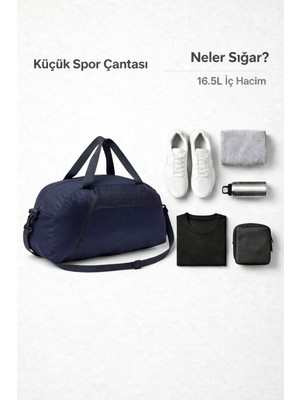 Özbience Lacivert Önü Cepli Ayarlanabilir Omuz Askılı Çok Amaçlı El Seyahat Çantası