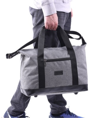Özbience Şık Antrasit Unisex Orta Boy Seyahat ve Spor Çantası