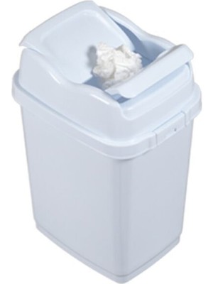 PremiumPort Beyaz Plastik Çöp Kovası 50 Lt, Şık ve Pratik Ev ve Ofis Kullanımı