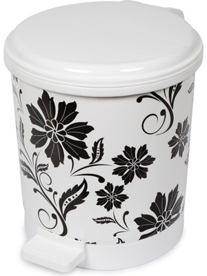 PremiumPort 3 Litre Çiçek Desenli Pedallı Çöp Kovası No:0 - BO196