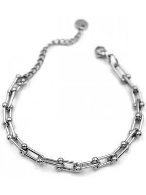 Pileli Store Tf Zincir Bileklik - Gümüş
