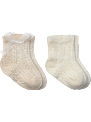 Najmaddin Mey Ithalat® Fiyonklu Penye Soket Çorap 2li 10149 Bej Mey Ithalat Najmaddin