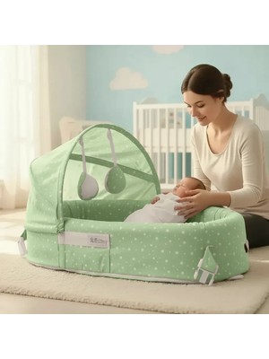 TeknoKesgin Kesgin Market® Taşınabilir Portatif Bebek Yatağı,sırt Çantasına Dönüşebilen Portatif Beb