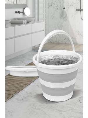 PremiumPort Katlanabilir Akordiyon Su Kovası 12,8 Lt, Pratik ve Hafif Tasarım