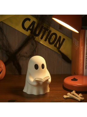 Modela Kitap Okuyan Hayalet Biblo (Karl) | Sevimli Kitapsever Dekor Figürü (Pla+ 3D Baskı)