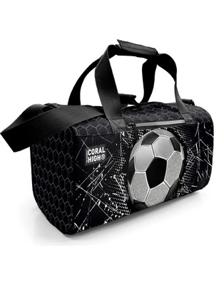 Özbience Siyah Futbol Desenli Spor Çantası, Hafif ve Şık Tasarım