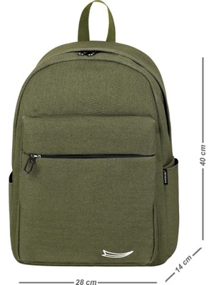 Özbience Yeşil Çok Bölmeli Sırt Çantası, Hafif ve Şık Seyahat ve Okul Için