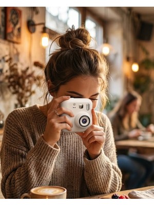 TeknoKesgin Kesgin Market® Mini Dijital Çocuk Kamerası Anında Baskı 5 Kalem 4 Kağıt Rulo Hediyeli Teknok