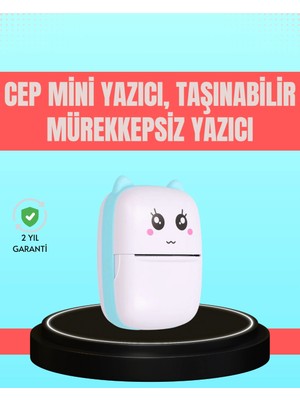 Kesgin Market® Bluetooth Bağlantılı Mini Termal Yazıcı Öğrenci ve Ofis Için Teknokesgin