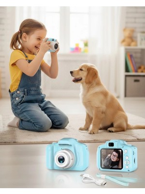 TeknoKesgin Kesgin Market® Mavi Kompakt Hd Dijital Kamera Video ve Fotoğraf Kayıt Özellikli Taşınabilir M