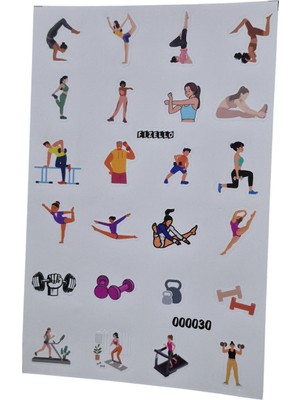 Fizello Fitness Için Hazırlanmış Sticker Seti - 24 Adet Etiket - Folyo Kesim