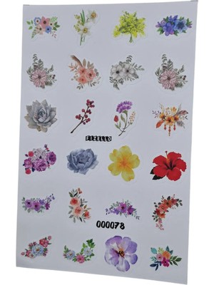 Fizello Ilkbahar ve Çiçek Temalı Sticker Seti - 24 Adet Etiket - Folyo Kesim