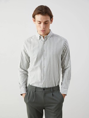 Lc Waikiki Yeni Sezon Regular Fit Uzun Kollu Çizgili Erkek Gömlek