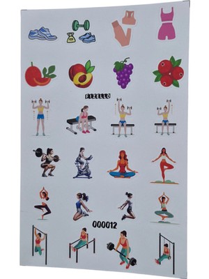 Fizello Fitness Için Hazırlanmış Sticker Seti - 24 Adet Etiket - Folyo Kesim