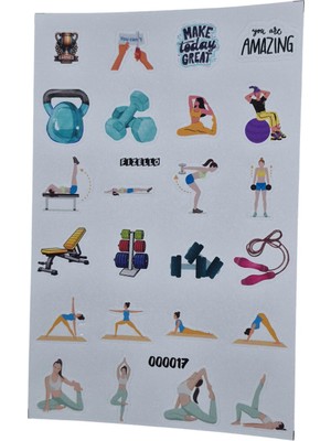Fizello Fitness Için Hazırlanmış Sticker Seti - 24 Adet Etiket - Folyo Kesim