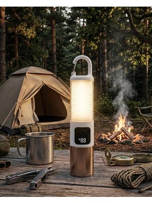 TeknoKesgin Kesgin Market® Taşınabilir LED Kamp Feneri USB Şarjlı Yüksek Parlaklık 500 Lümen Güç Gös