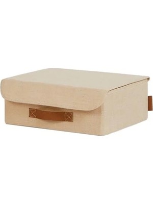 MarkEntegra 30 x 23 x 11 cm Jüt Keten Kumaş Kapaklı Kutu