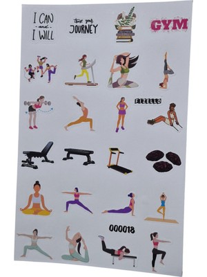 Fizello Fitness Için Hazırlanmış Sticker Seti - 24 Adet Etiket - Folyo Kesim