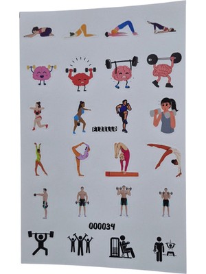 Fizello Fitness Için Hazırlanmış Sticker Seti - 24 Adet Etiket - Folyo Kesim