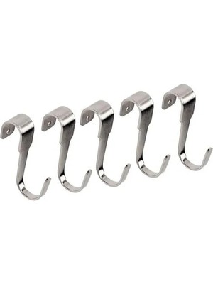 MarkEntegra 7 cm Metal Kanca Seti, 5 Adet Çelik Mutfak Rafı Kancası, Dekoratif Amaçlı