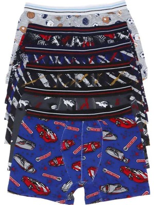 Dondeza Kesgin Market® 6 Adet Erkek Çocuk Desenli Boxer 505 Teknokesgin