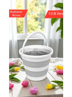 PremiumPort Katlanabilir Su Kovası 12,8 Lt, Hafif ve Pratik Taşıma Çözümü