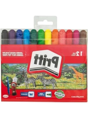 MarkEntegra 12'li Jumbo Yuvarlak Keçeli Kalem Seti, Renkli