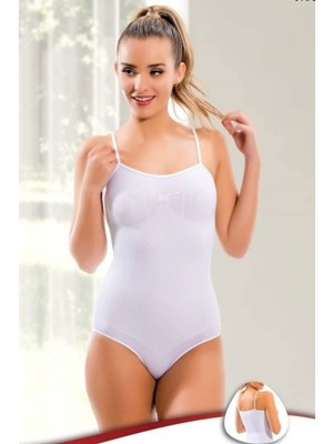 Royaleks Kesgin Market® Korseli Çıtçıtlı Body Alttan Çıtçıtlı Body Atlet Korse 17500 - Beyaz Tekn