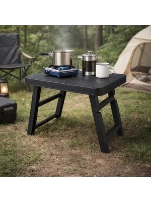 MarkEntegra Katlanabilir Portatif Kamp Masası, Siyah, Küçük Boy, Piknik ve Plaj Için Ideal