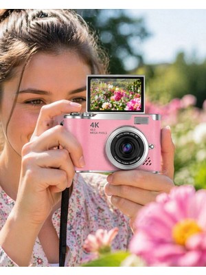 TeknoKesgin Kesgin Market® Sosyal Medya Içerik Kamera 48 Mp Hd Video Flip Ekranlı Dijital Kamera Teknokesgi