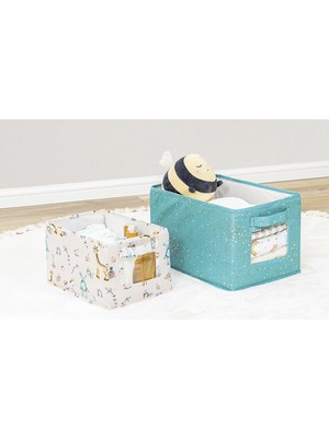 Kesgin Market® Baby 2'li Pencereli Düzenleyici Çok Amaçlı Organizer Kutu (Yeşil) Teknokesgin