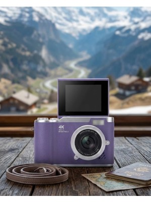 Kesgin Market® Vlog Kamera 4K Video 48 Mp Otomatik Odaklı Flip Ekranlı Teknokesgin