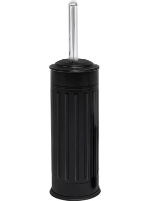 PremiumPort Şık Siyah Çizgili Vintage Tuvalet Fırçası, Zarif ve Pratik Tasarım