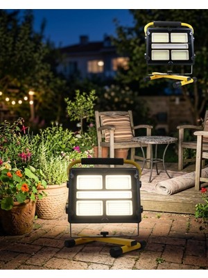 TeknoKesgin Kesgin Market® Solar Enerjili LED Kamp Feneri 4 Modlu Ayarlanabilir Açılı Güçlü Aydınlatma