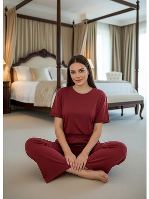 Mihra Kadın Oysho Bisiklet Yaka Kısa Kol Ince Pijama Takımı 20102K - 1 Adet