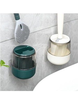 Pileli Store Hazneli Silikon Tuvalet Temizleme Fırçası