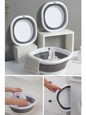 PremiumPort Katlanabilir 10 Litre Akordiyon Badya Leğeni, Pratik ve Dayanıklı Tasarım