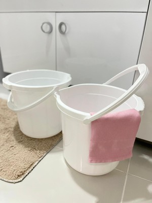 PremiumPort 13L Kapaksız Beyaz Temizlik Kova Seti, Pratik ve Hafif Çiftli Paket