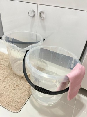 PremiumPort Şeffaf 13 Litre Kapaksız Temizlik Su Kovası 2'li Set