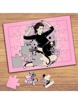 Asilmeydan Genç Kız ve Kedicik Çocuklara Özel Puzzle Yapboz TABLO-77183
