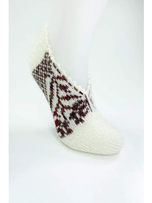 Royaleks Kesgin Market® El Örgüsü Kışlık Şık Kadın Yün Patik D3 Teknokesgin