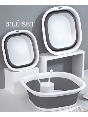 PremiumPort Katlanabilir Badya Seti 2,7 / 5 /10 Litre Akordiyon Leğen